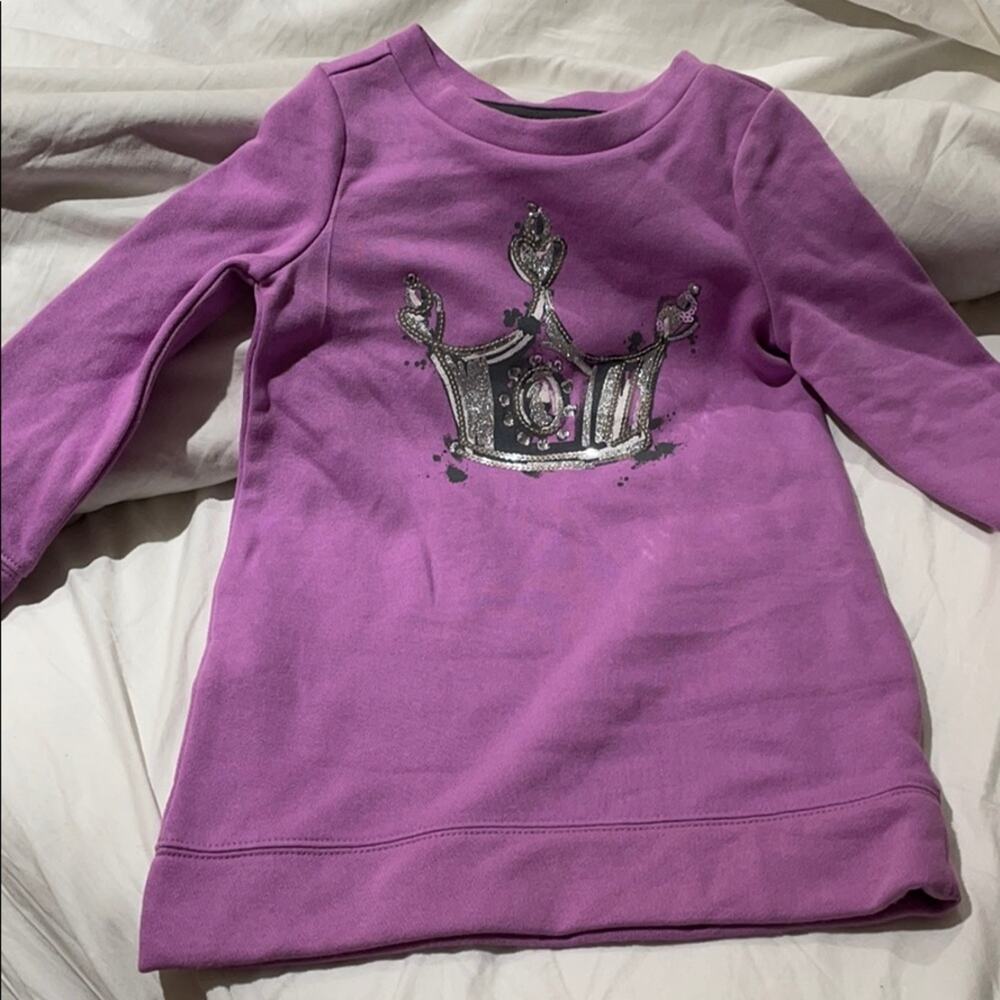 Gymboree 4 lavender sweatshirt crown dress euc